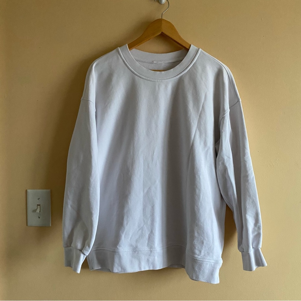 Lululemon Perfectly Oversized Crewneck Sweatshirt Woman Medium White - Picture 2 of 12